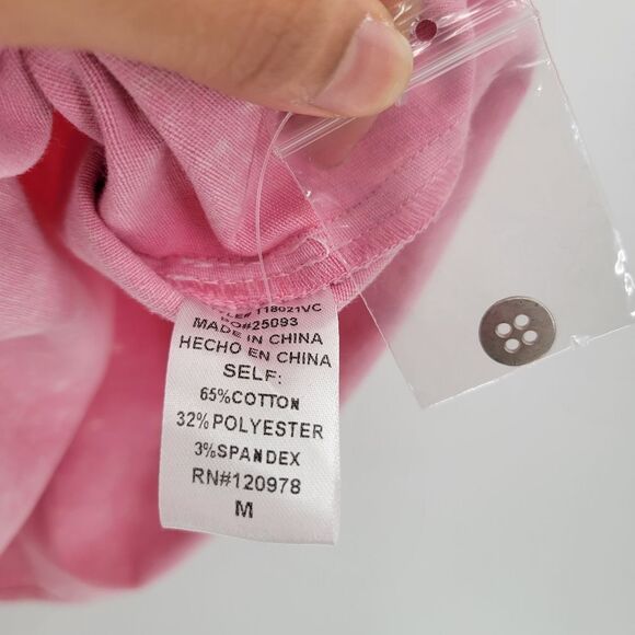 NWOT VICI Pink Ruffle Cap Sleeve Button Up Top Medium - Picture 7 of 10